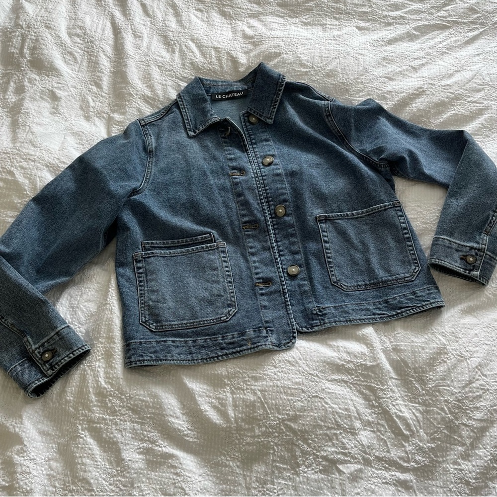 Le Chateau Light Blue Denim Jacket - Picture 3 of 7
